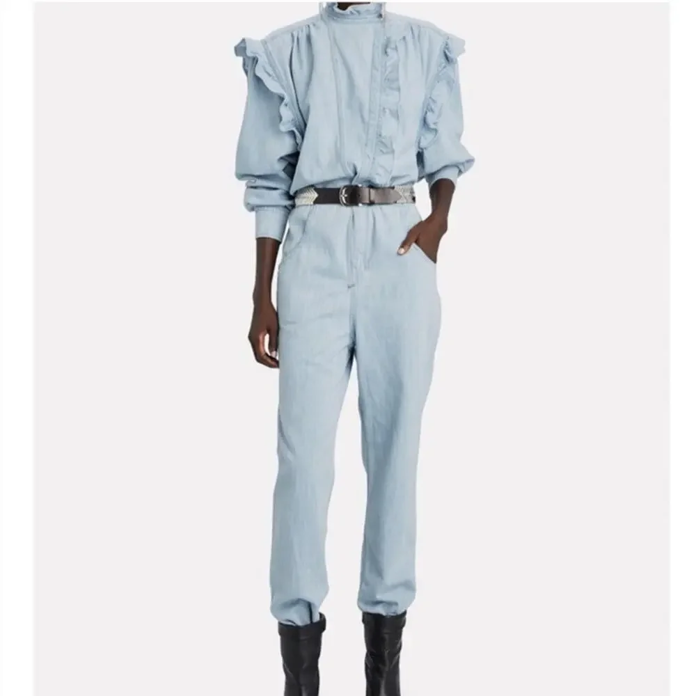Isabel Marant Etoile Gayle Denim Jumpsuit Size 38 - Picture 2 of 8